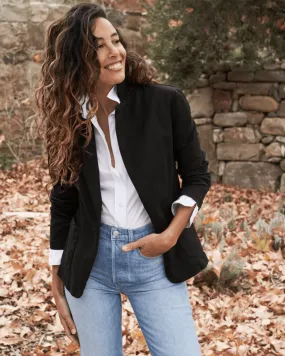 Dublin Tailored Blazer in Jet Black Denim