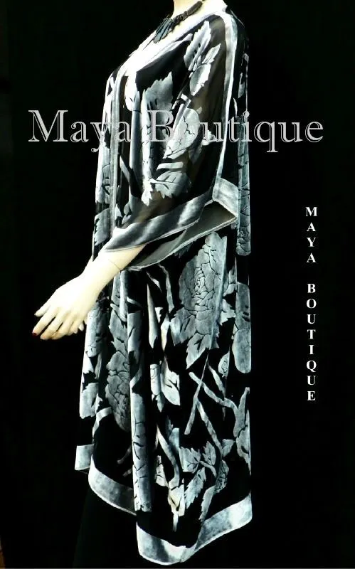 Jacket Kimono Duster Silk Burnout Velvet Copper & Black No Fringe Maya Matazaro
