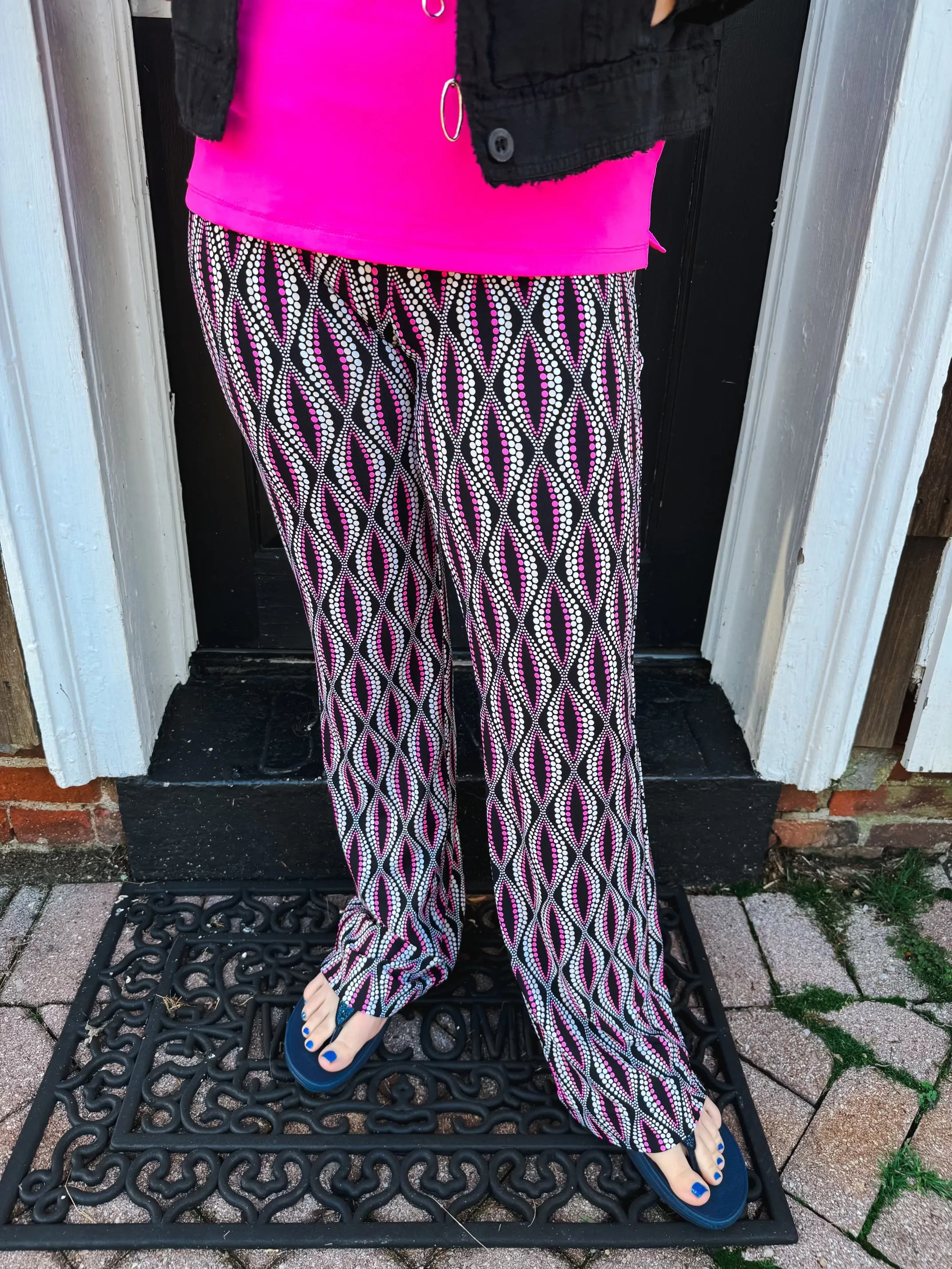 Lulu B Neutral Dot Palazzo Pants