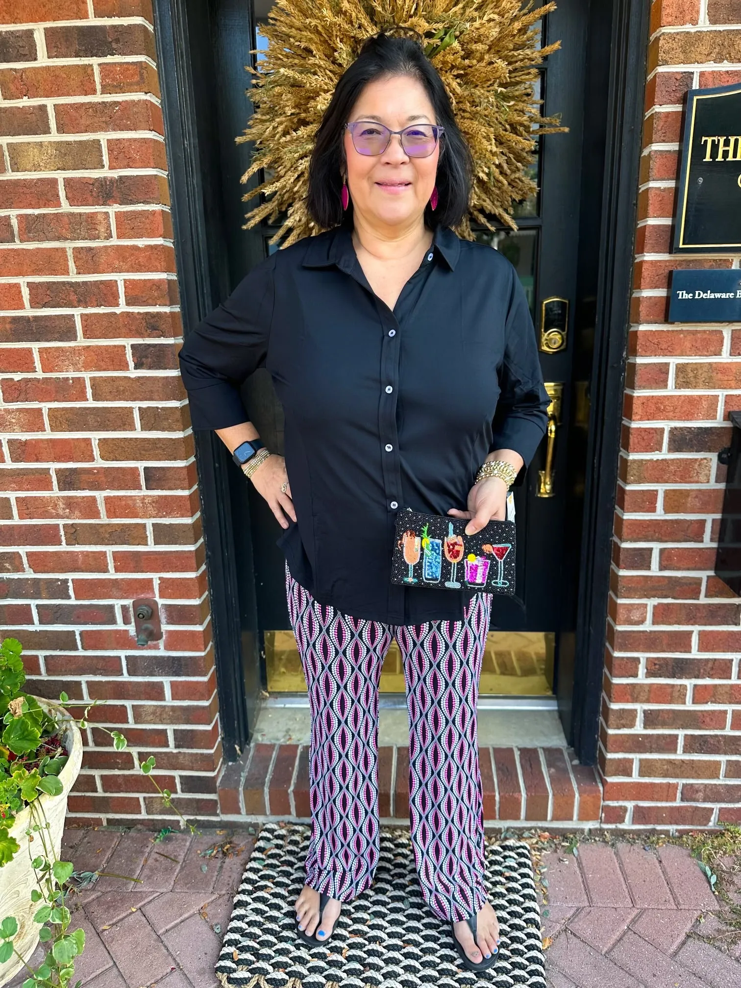 Lulu B Neutral Dot Palazzo Pants