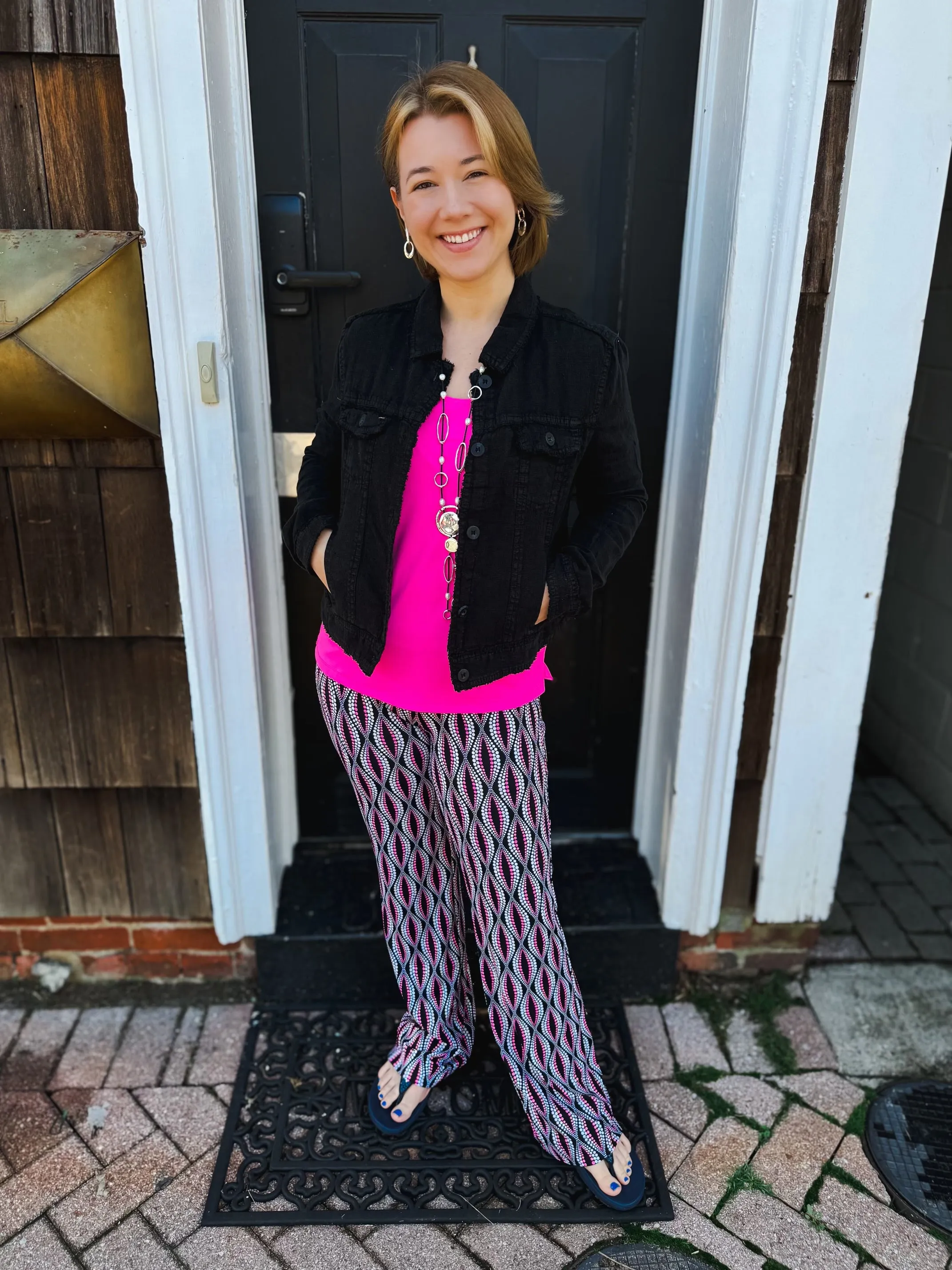 Lulu B Neutral Dot Palazzo Pants