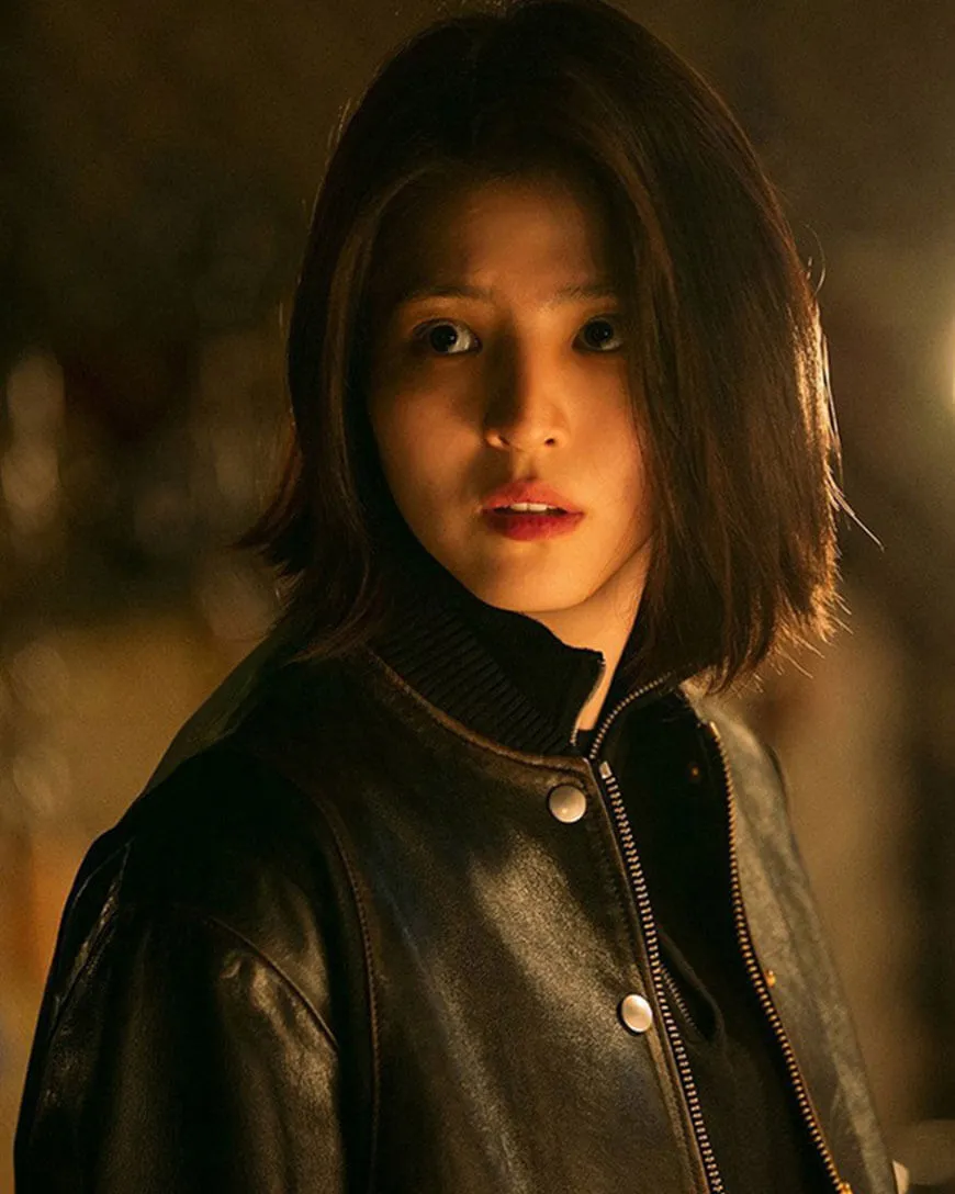 My Name Han So-Hee Black Leather Jacket for Women