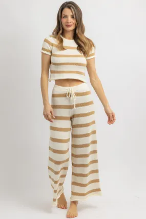 SHORELINE TAN STRIPE PANT SET