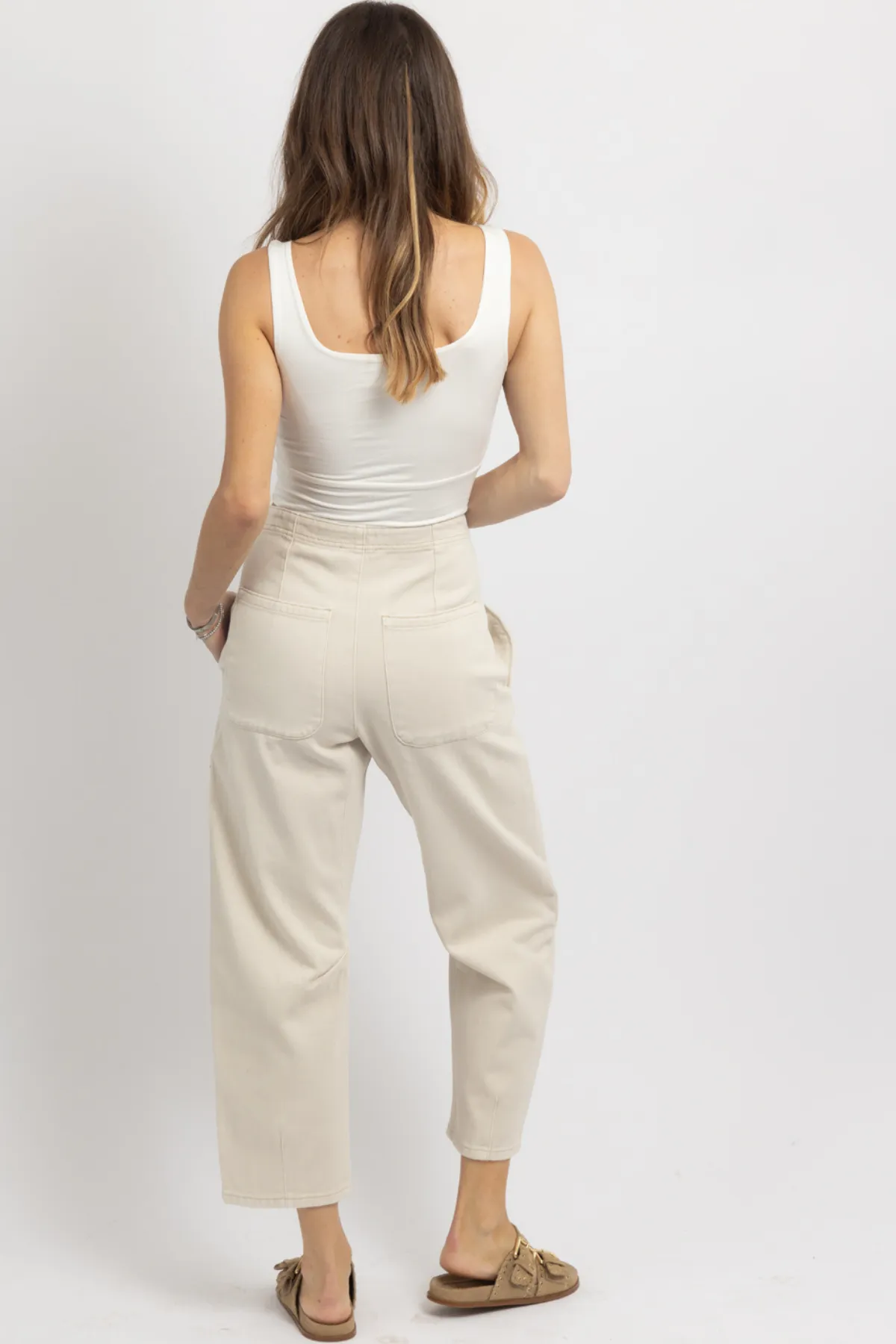 TAJA ECRU WASHED PANT