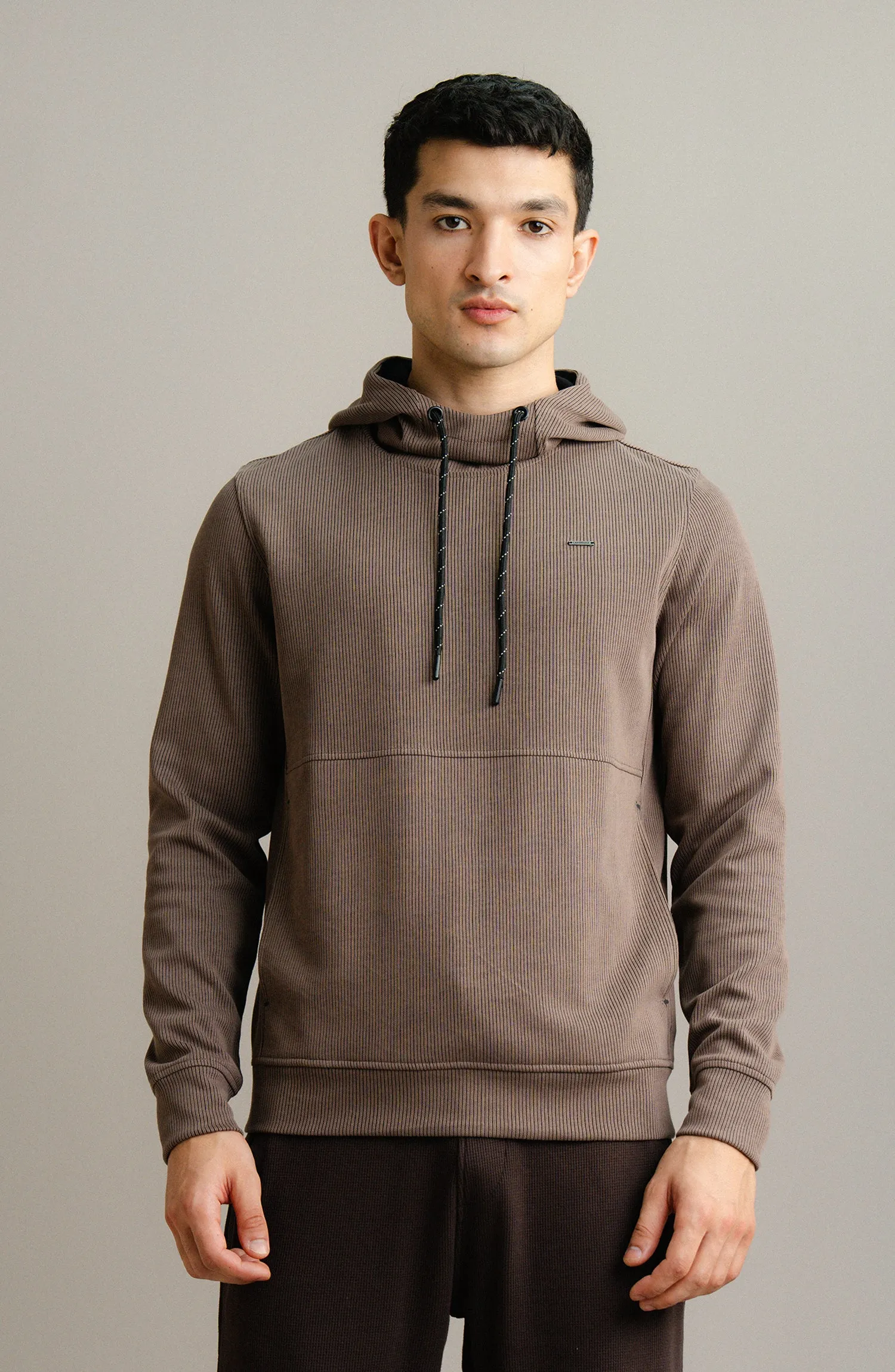 Textured Rib Pullover - Brown