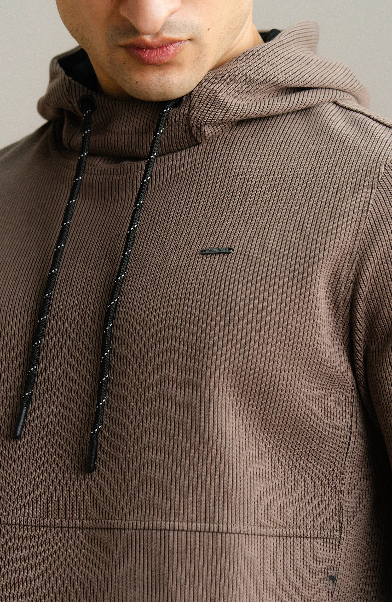 Textured Rib Pullover - Brown