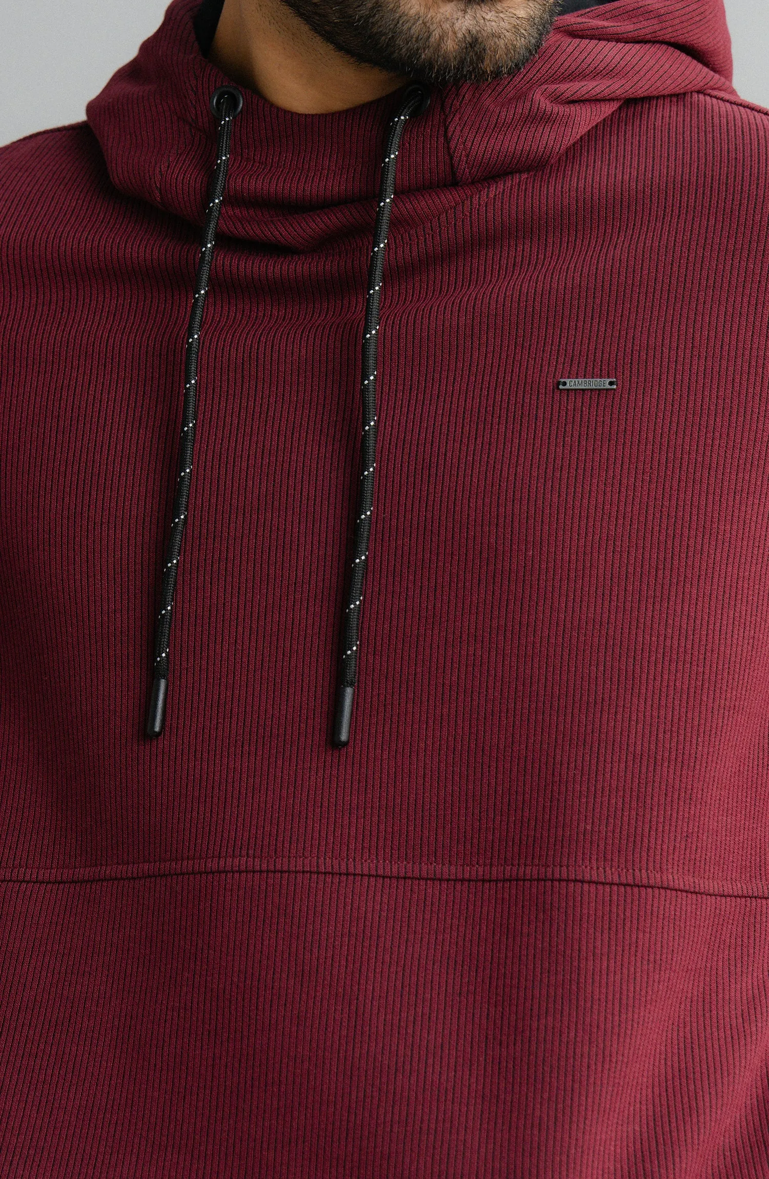 Textured Rib Pullover - Burgundy