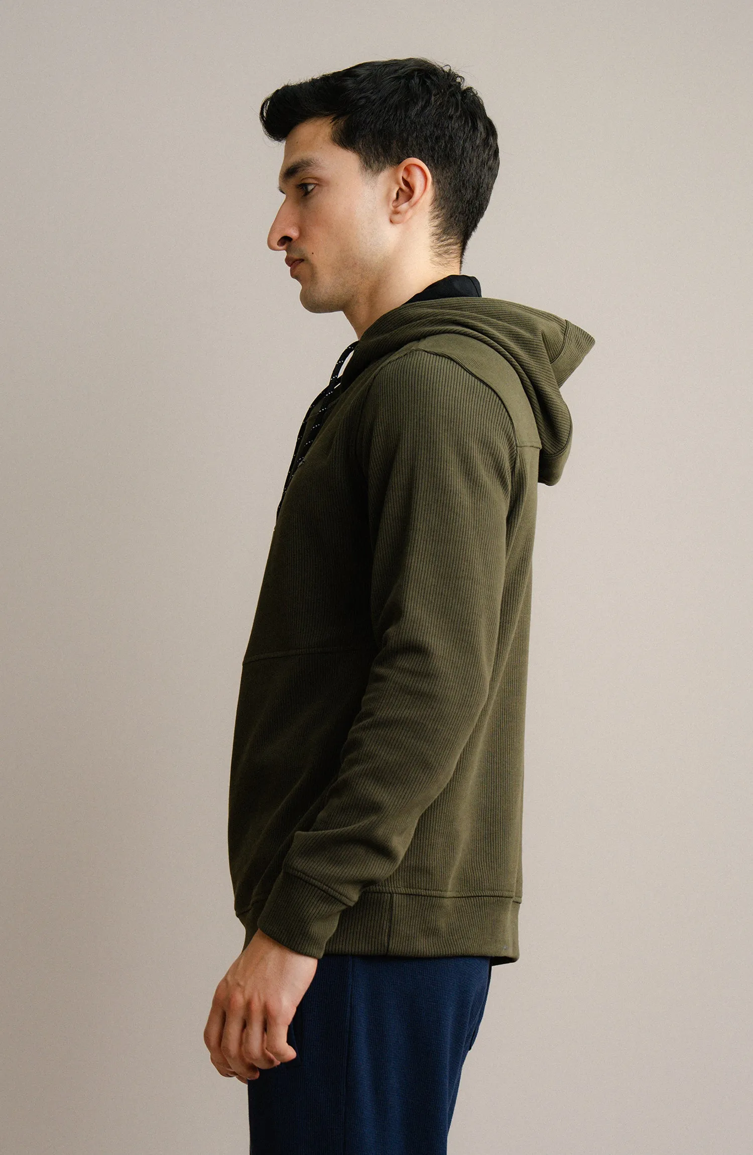 Textured Rib Pullover - Olive