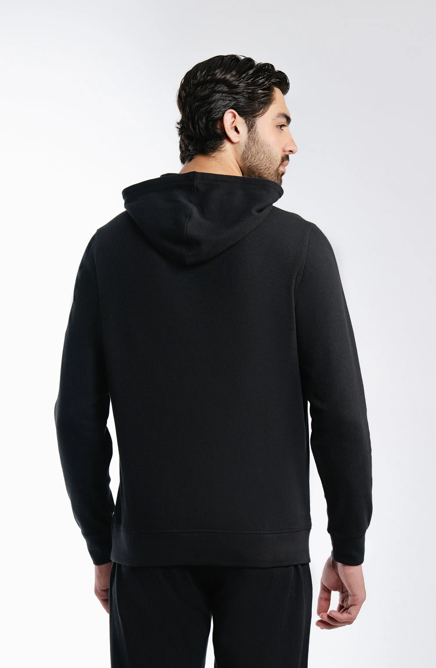 Waffle Pullover - Black