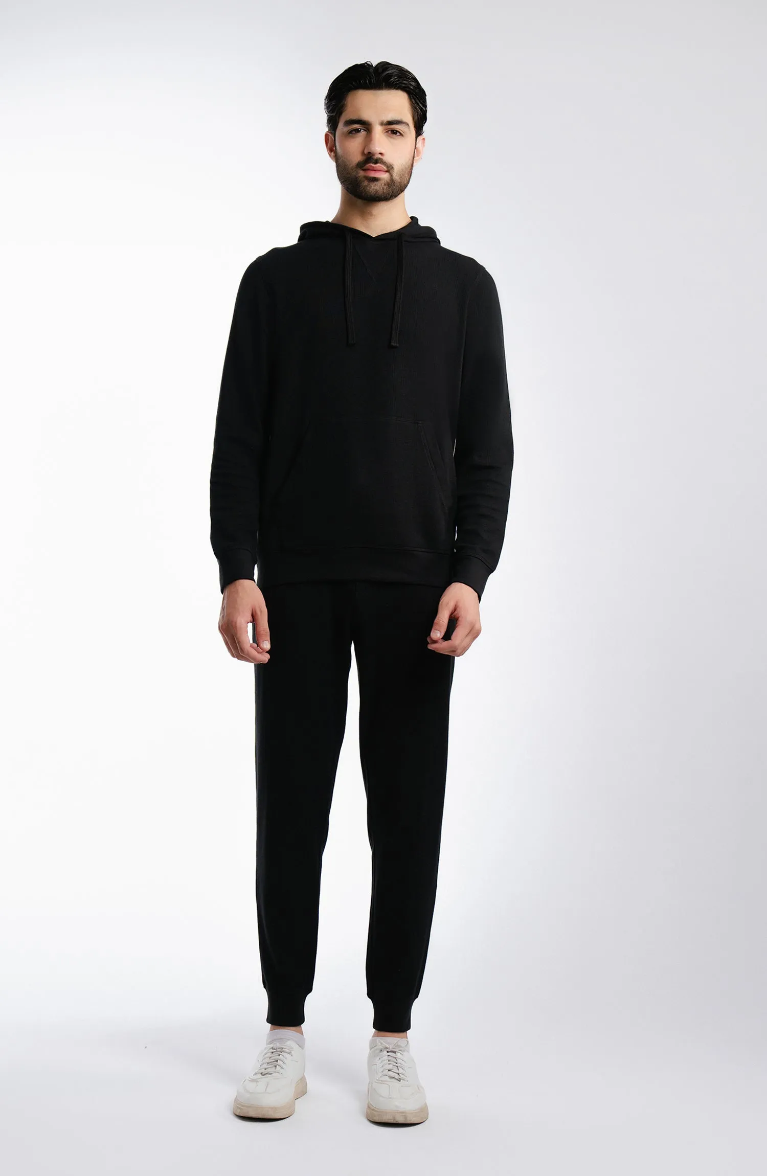 Waffle Pullover - Black