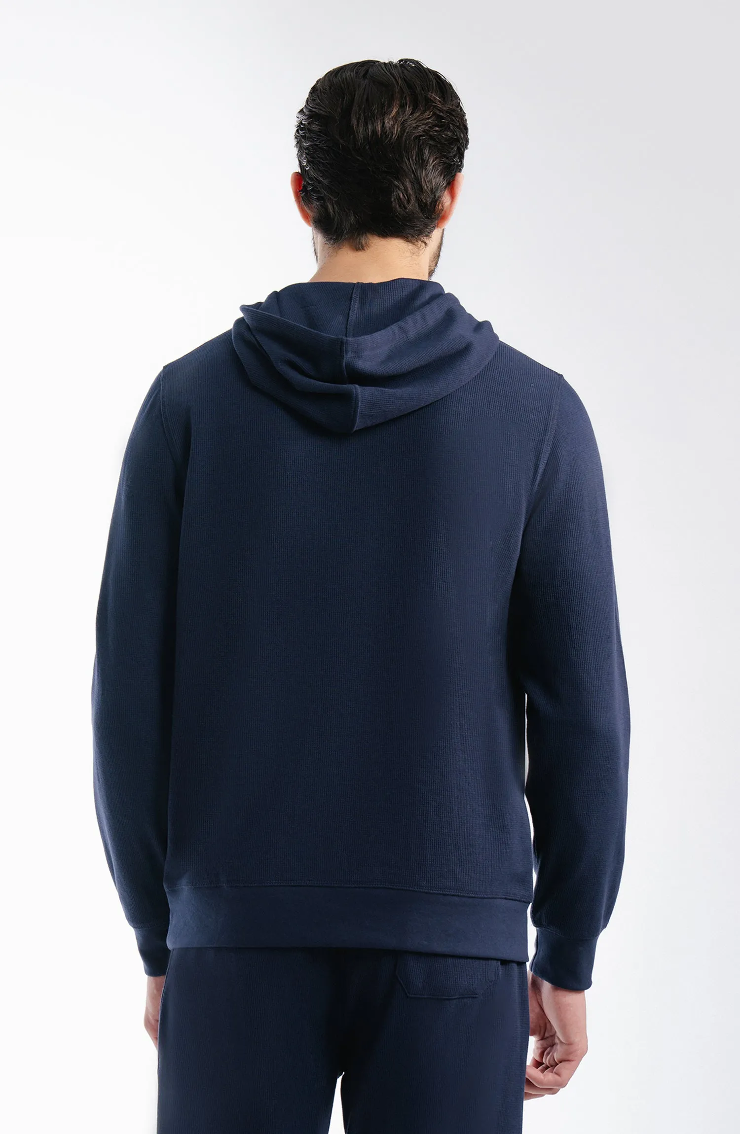 Waffle Pullover - Navy Blue